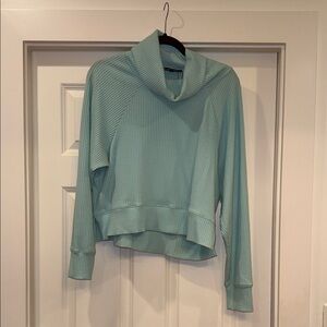Elegant Cowl Neck Sweater - Soft Blue